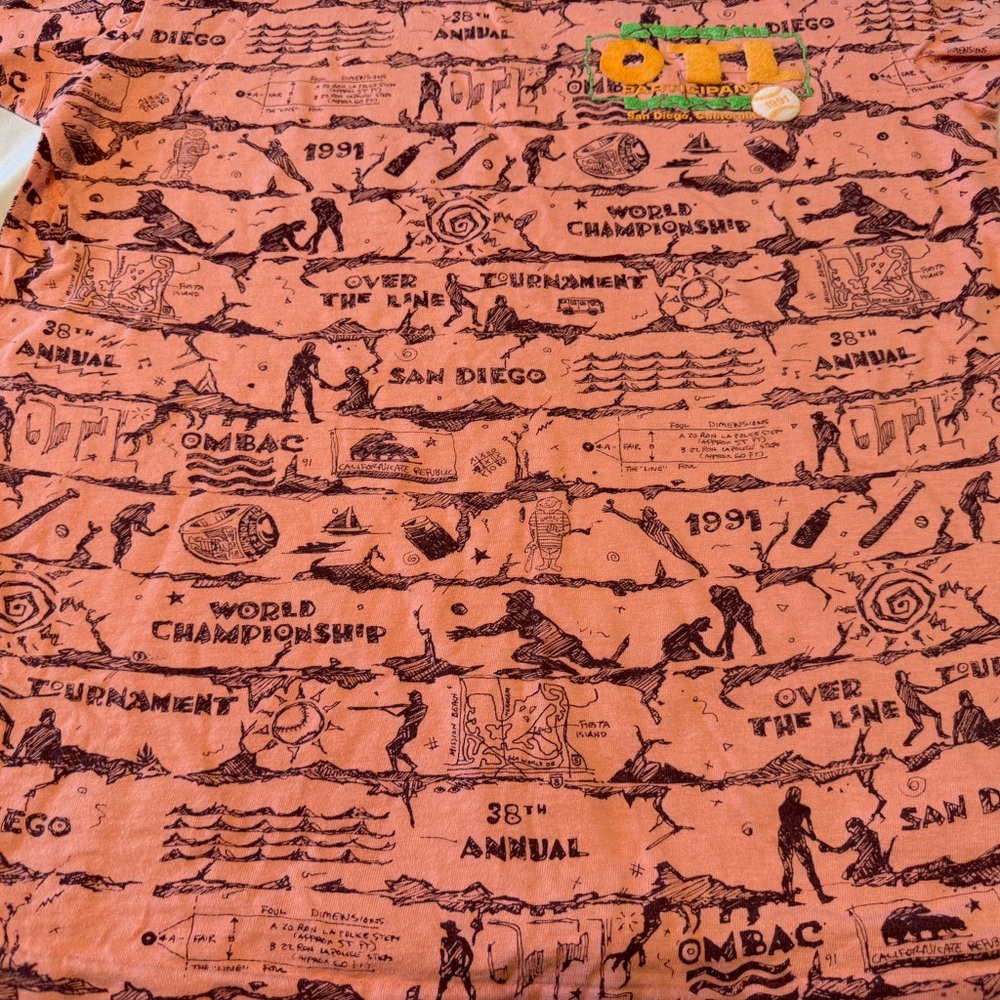 Vintage Onieta 1991 OTL San Diego World Champion Tee L | All Over Surf Print - Picture 6 of 13
